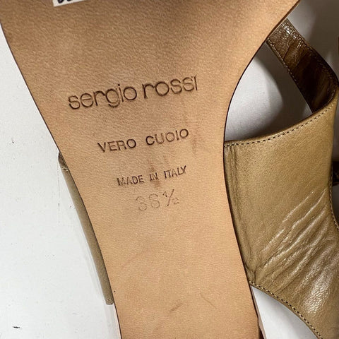 Lot 2 Karen Millen & Sergio Rossi Leather Heels Pumps Sandals Sz 37 & 36.5