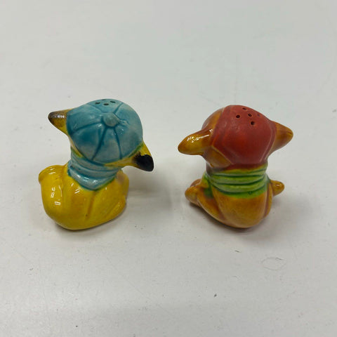 Vintage Dog Puppy Salt & Pepper Shakers Ceramic Hand Painted Made in Japan