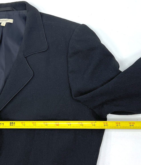 Santorelli Black 100% Wool Made in Italy Single Breasted Blazer Women's 10