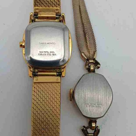 Vintage Timex Ladies Watch Lot of 5 Gold and Silver Tone Repair Parts As Is