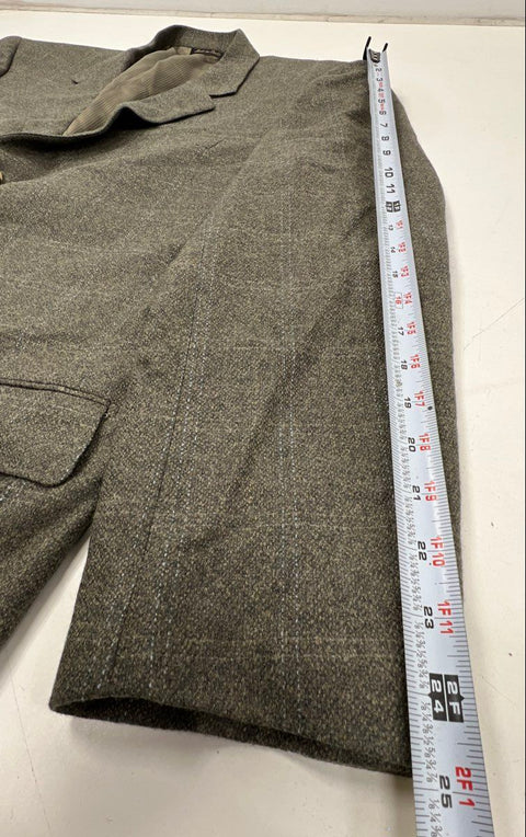 Pal Zileri Men's Gray Windowpane Blazer Made in Italy Sz 48