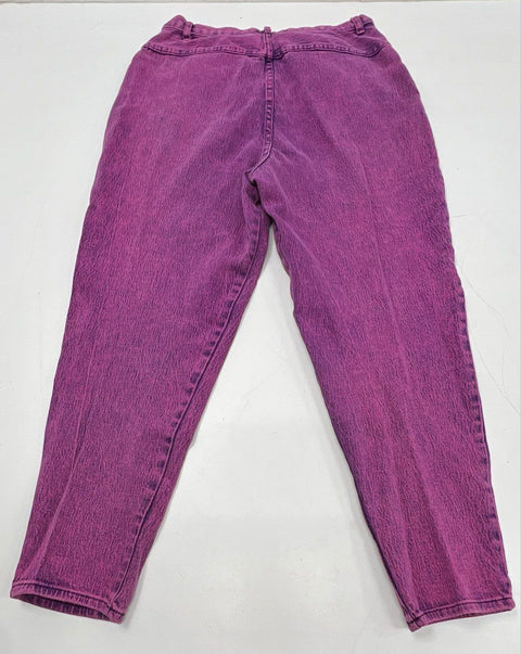 Vintage 90s Women's Purple Overdyed Acid Wash High Rise Tapered Jeans Sz 24W