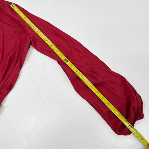Ramy Brook Women's Harriet Red Surplice Balloon Sleeve Blouse Sz S NWT