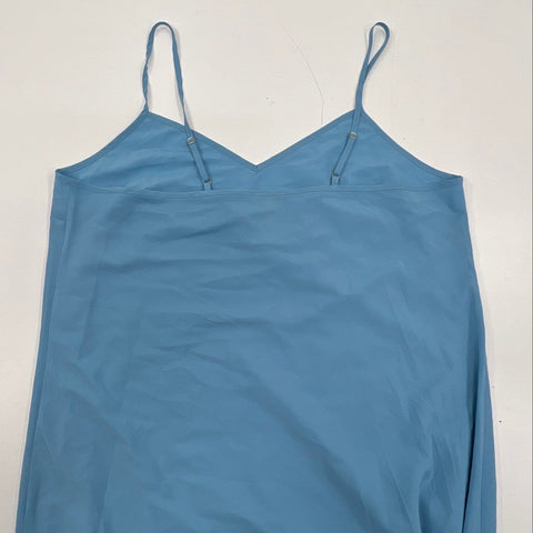 Nicoblu Women's Blue V-Neck Maxi Slip Dress Adjustable Straps Size 16