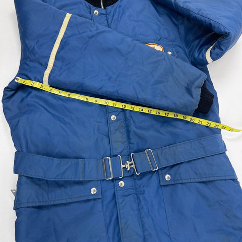 Vintage 70s Raven Ski Snowsuit Blue Mary Jane Winter Park Patch Made USA No Sz