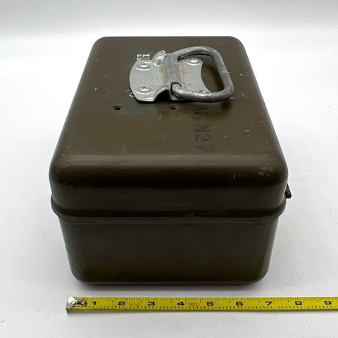 Vintage Military Chest M27 Metal Storage Box Olive Drab 12x7x6 Inch