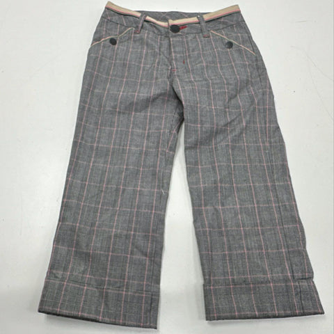 Vintage Y2K That's So Raven Girls Gray Pink Plaid Cuffed Glen Check Pants Sz 8