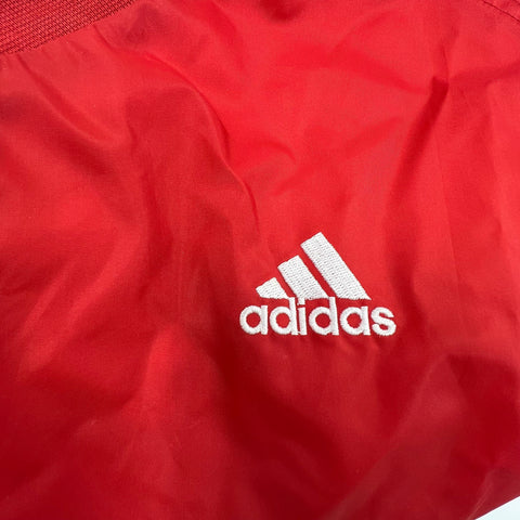 Vintage 90s adidas Red Team V-Neck Nylon Pullover Windbreaker Mens 2XL