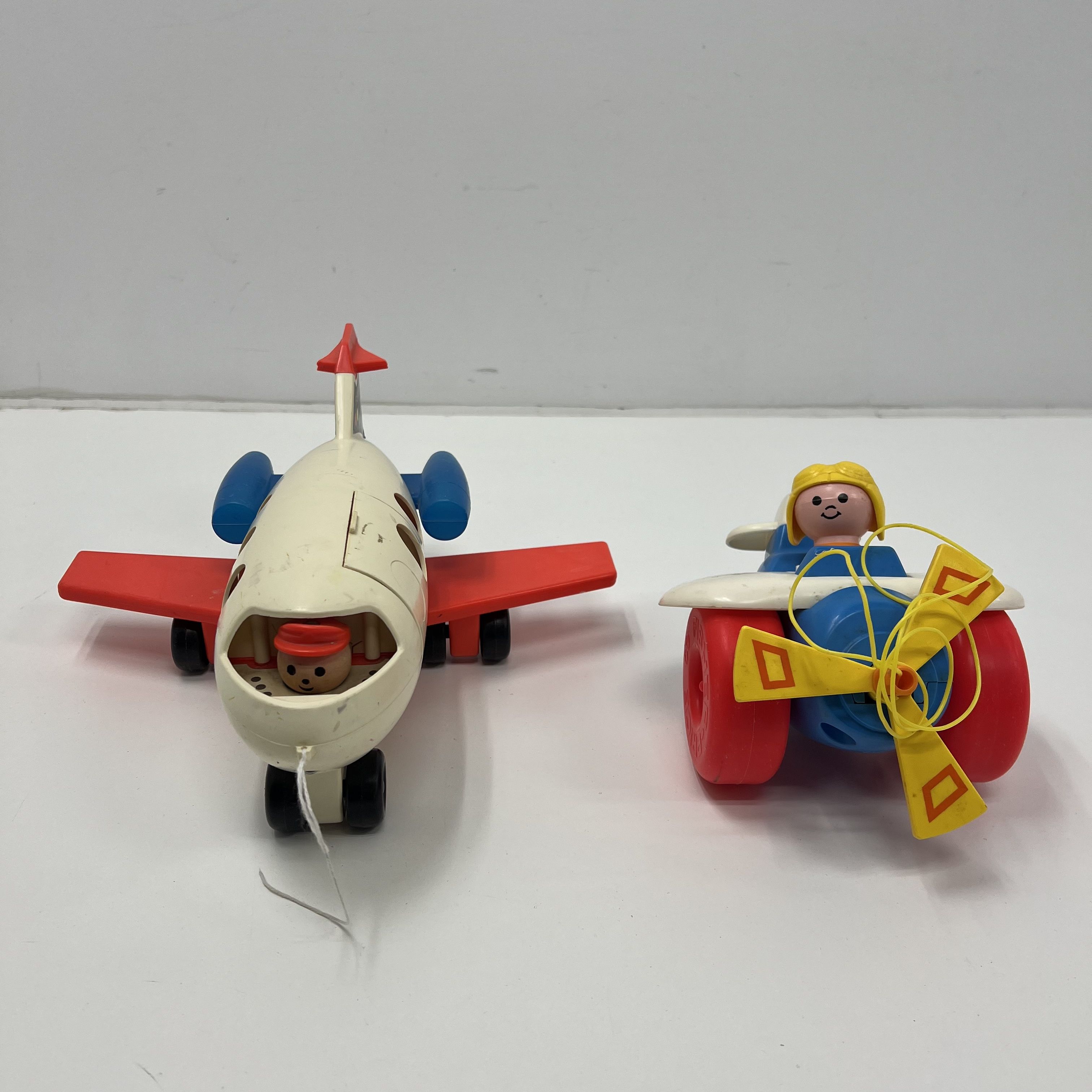 Lot of 3 Vintage Fisher Price Toys Jet Planes Pony Pull Toy