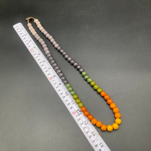 Prothasis Athens Greek Designer Beaded Necklace Multi-Color Gradient 30"