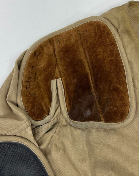Vintage 80s Bob Allen Tan Shooting Hunting Field Jacket Leather Pad Mens 38