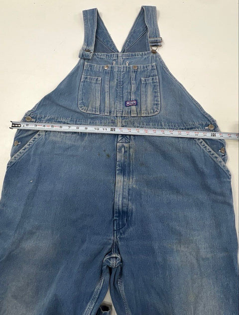 Vintage 90s Big Smith Denim Bib Overalls Indigo Workwear Sz 50x28