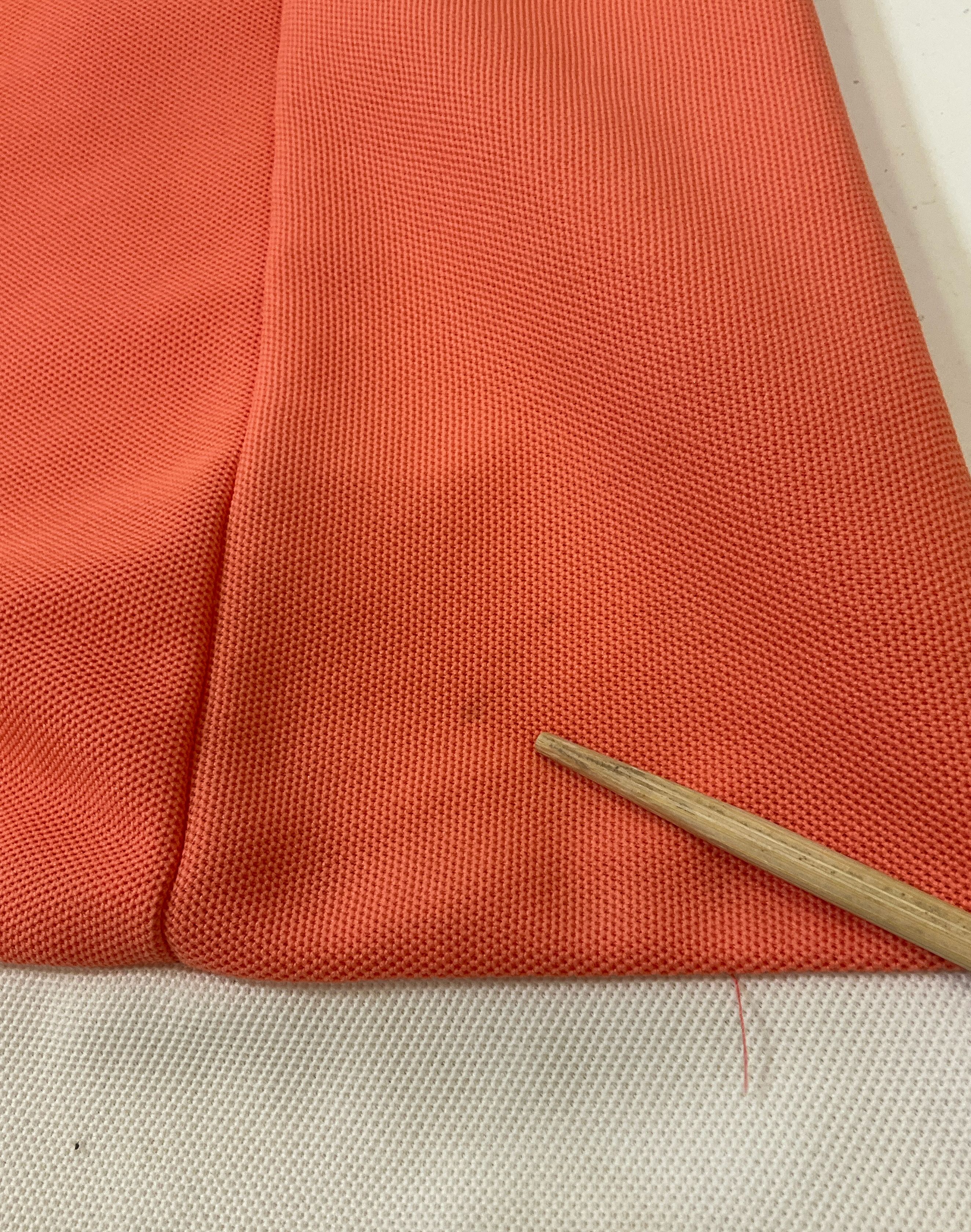 Vintage Girl's Orange Puff Sleeve Polyester Dress White Ruffle Trim Sz 28 Chest