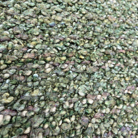 Pottery Barn Chunky Boucle Knit Throw Blanket Green Acrylic Blend Tassel Fringe