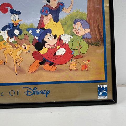 Disney Mouse Works Character Montage Framed Print 25x19 Mickey Snow White Pooh