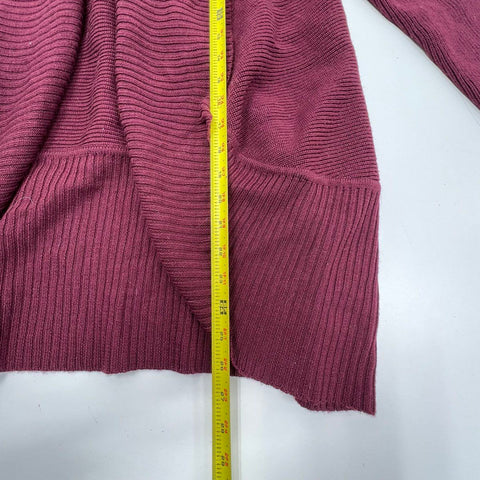 Talbots Women's Cardigan NWT Maroon Merino Wool Drape Open Front Petite Sz 2XP