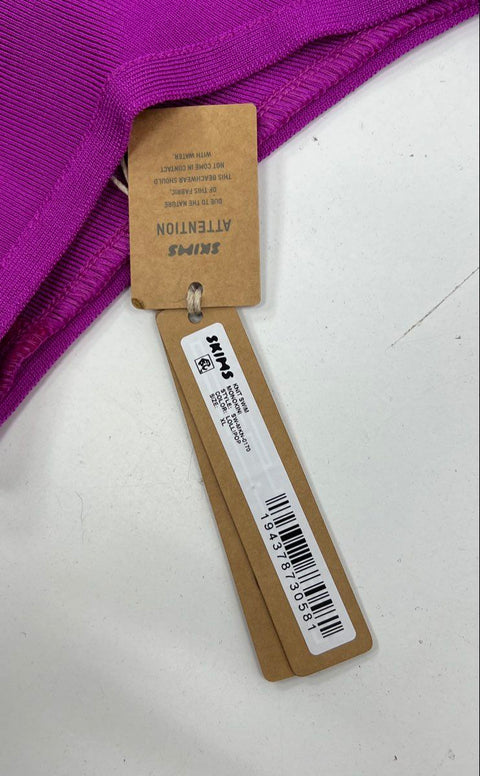 Skims NWT Women's Knit Swim Monokini Poppy Purple Cutout One-Piece XL