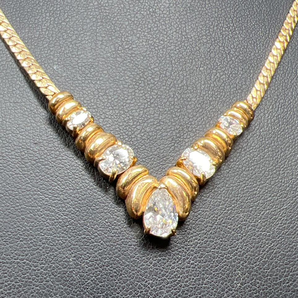 Krementz Gold Plated Rhinestone Necklace