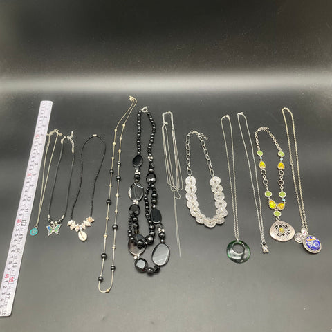 Vintage & Modern Fashion Jewelry Lot 11 Necklaces KC Royals Beaded Shells