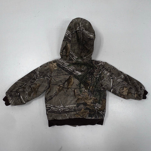 Carhartt Kids Realtree Camo Quilted Lined Canvas Hooded Active Jacket Sz 3T