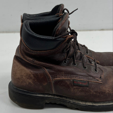 Red Wing 2406 SuperSole 6" Brown Leather Safety Toe Work Boots Size 10.5 E2