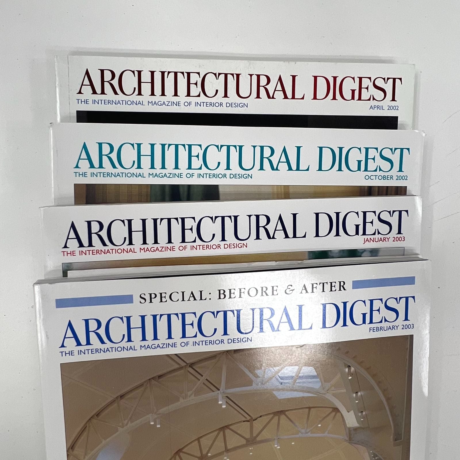 Architectural Digest Magazine Lot of 4 Vintage 2002 2003 Interior Design