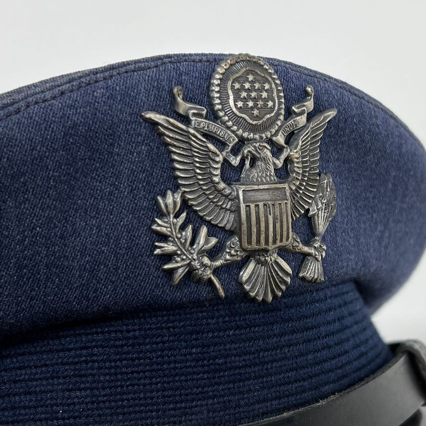 Vintage Military Uniform Hat Lot Blue Bancroft 930 Officer White Sailor 6 7/8