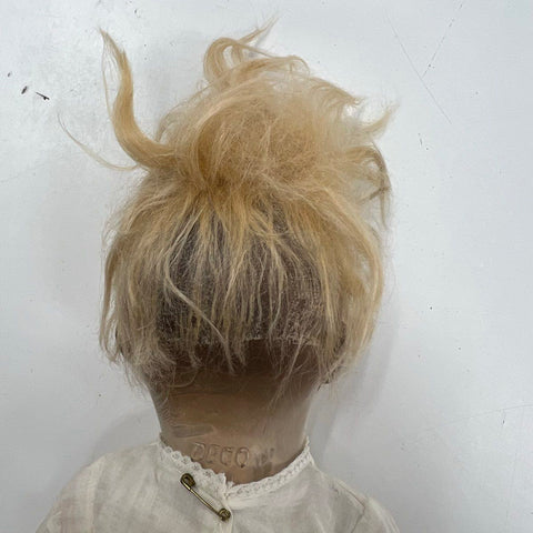 Antique German DECO Doll 18" Composition Head Cloth Body Blonde Hair