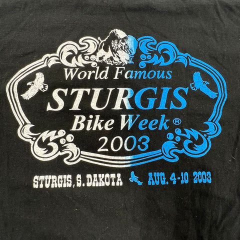 Vintage 2003 Sturgis Bike Week 63rd Annual Biker Eagle T-Shirt Dbl Sided Sz XL