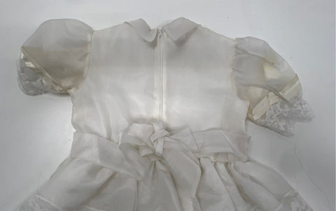 Vintage 90s Merry Girl Girls White Lace Tiered Party Dress Sz 6x Made in USA