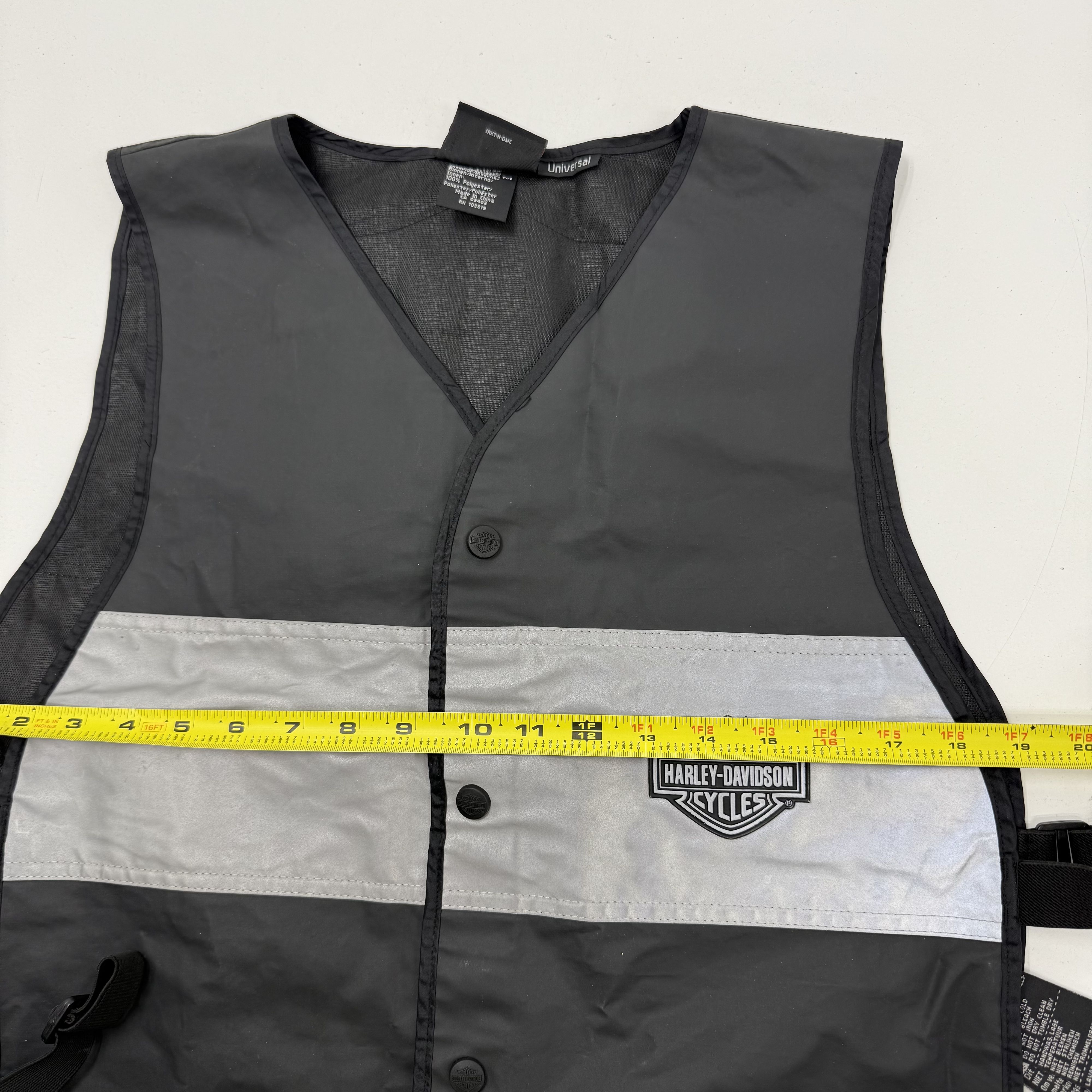 Harley-Davidson Y2K Black High-Visibility Reflective Vest Men's Universal