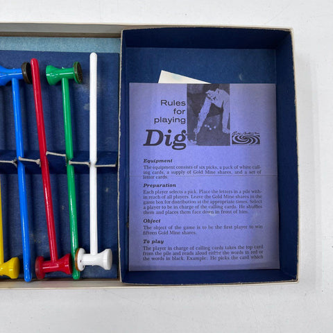 Parker Brothers Dig Word Game Vintage Family Board Game With Picks And Box