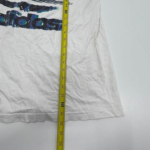 Vintage 90s Adidas Trefoil Big Logo T-Shirt Single Stitch Made USA Sz L