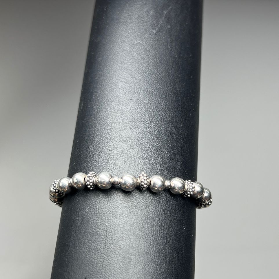 925 Sterling Silver Beaded Bracelet