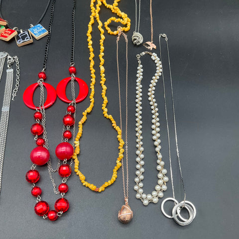 Mixed Jewelry Lot of 15 Necklaces Vintage and Modern Costume Chicos Beaded