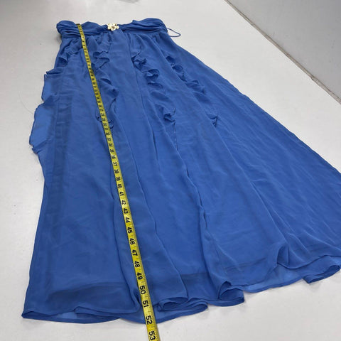 Abercrombie & Fitch Women's Blue Strapless Ruffle Hardware Maxi Dress NWT XLT