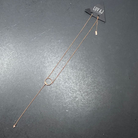 Luv AJ Rose Gold Tone Y-Drop Necklace NWT