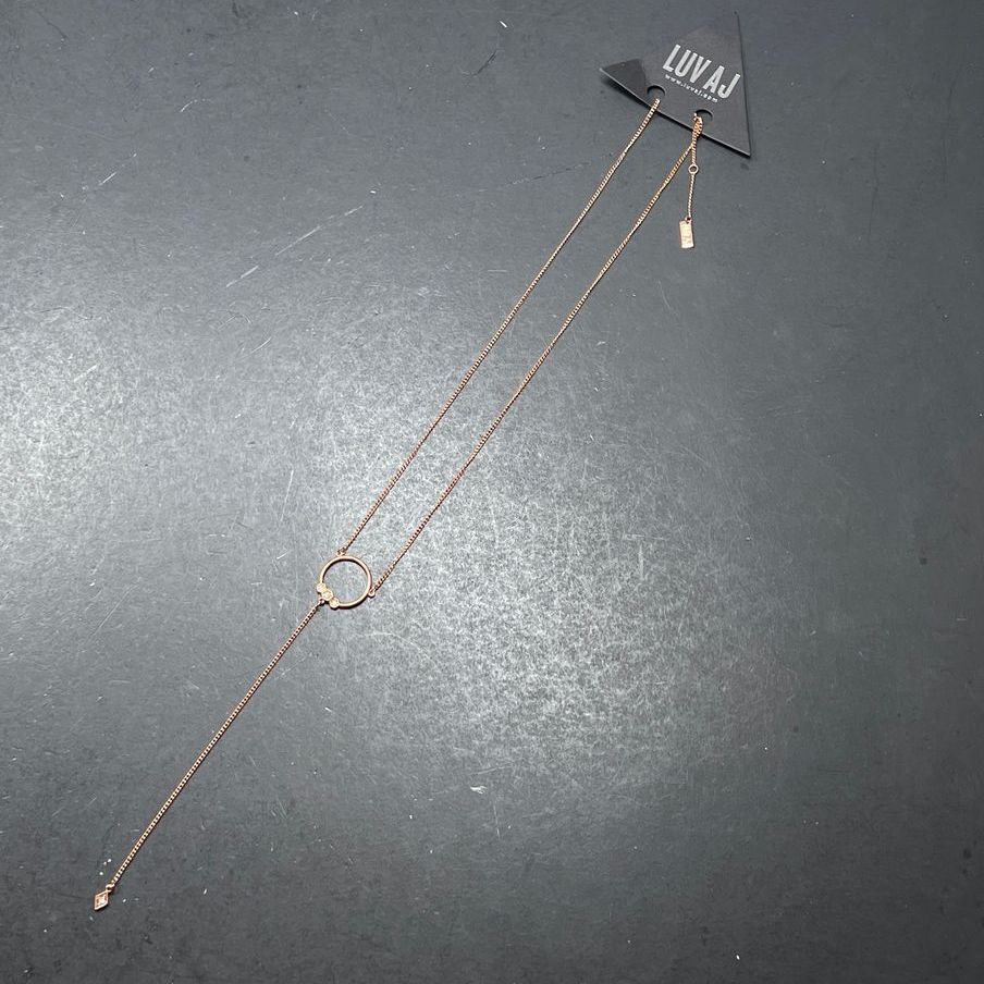 Luv AJ Rose Gold Tone Y-Drop Necklace NWT