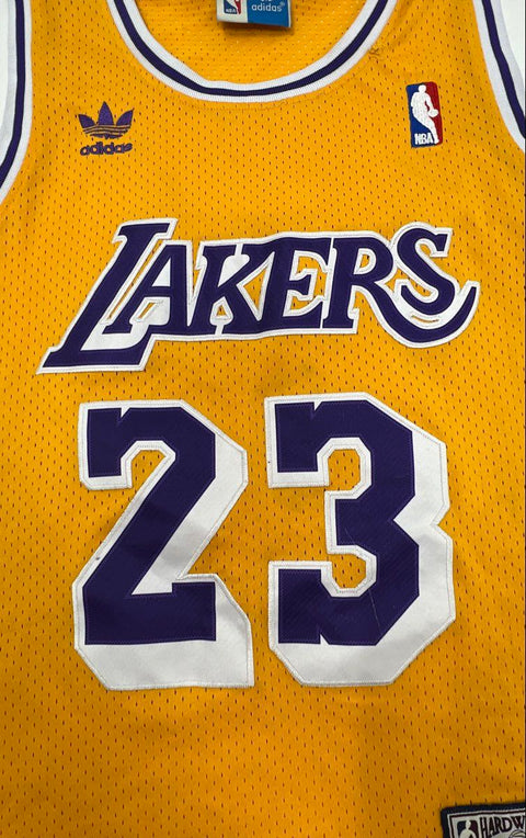 Adidas Los Angeles Lakers LeBron James #23 Hardwood Classics Jersey Gold Sz XS