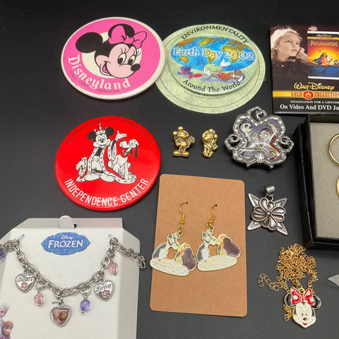 Disney Jewelry Lot 18pc Minnie Mouse Stitch Lion King Frozen Necklaces Bracelet