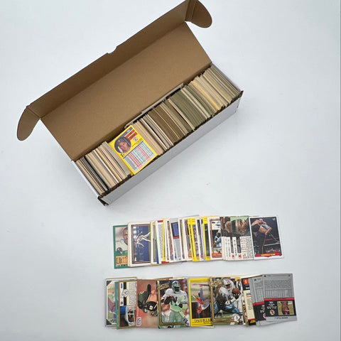 Sports Card Lot Mixed Baseball Football 1980s-90s Topps Fleer 400+ See Photos