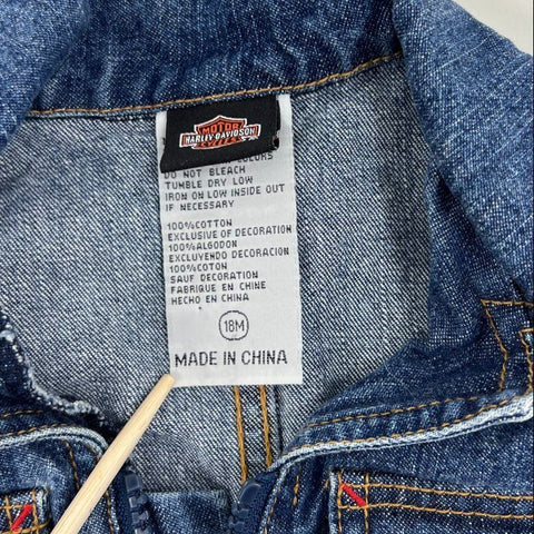 Harley-Davidson Kids Clothing Lot Moto Jacket Denim Jumper Tee Sz 18M 4T Youth L
