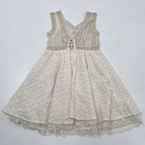 Free People Hooked On You Ivory Lace Fit & Flare Mini Dress NWT Size 4