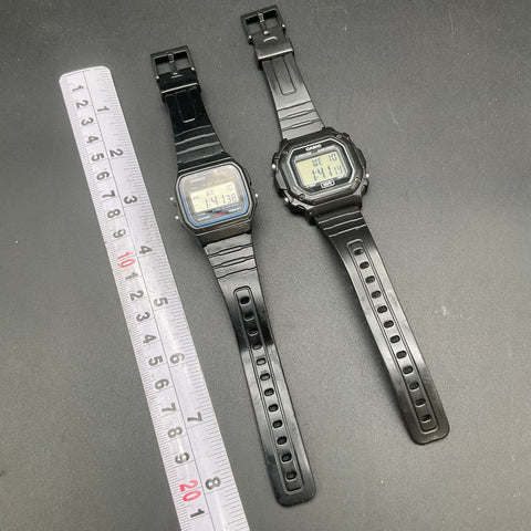Casio F-91W and F-108WH Digital Watch Lot of 2 Black Resin Running
