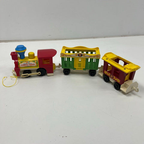 Vintage Fisher-Price #991 Circus Train & Truck Lot Plastic Toys 1970s