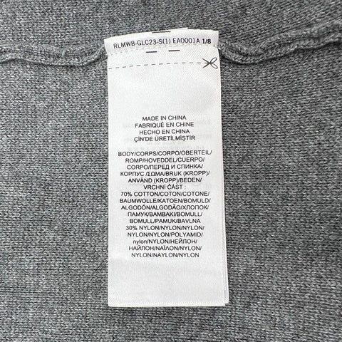 Lauren Ralph Lauren Women's Gray Knit Blazer Jacket Crest Buttons Cotton Blend L