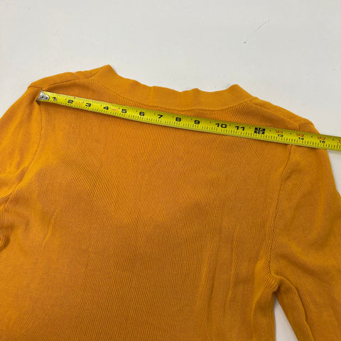 Vintage Y2K Moschino Cheap And Chic Yellow Ribbed Knit Peplum Top Women's