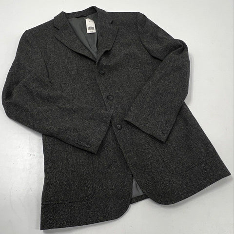 Banana Republic Men's Gray Herringbone Wool Sport Coat Elbow Patches NWT Sz 40R