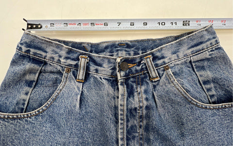 Vintage 90s Pepe Women's Blue High Waist Pleated Button Fly Tapered Jeans Sz 32