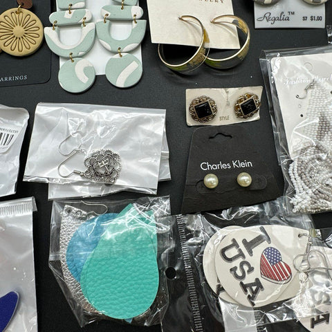 Fashion Earrings Lot of 38 Claire's Croft & Barrow Clay Handmade Studs
